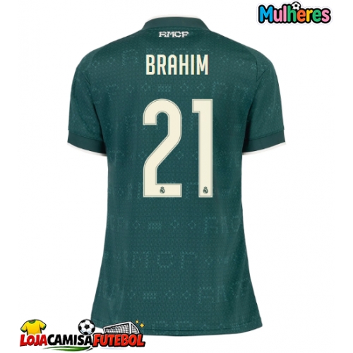 Camisa de Futebol Real Madrid Brahim Diaz #21 Equipamento Secundário Mulheres 2026-27 Manga Curta